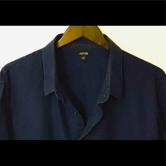 “APT 9” Men’s Navy Long Sleeve Shirt - Picture 4 of 4